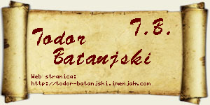 Todor Batanjski vizit kartica